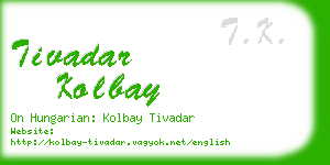 tivadar kolbay business card